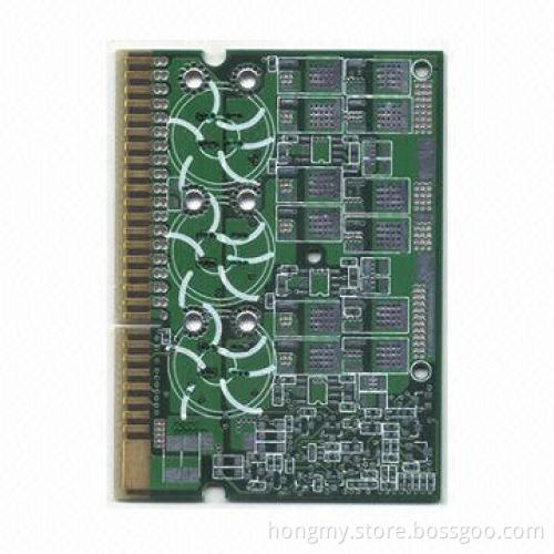 4-layer Rigid PCB with Gold Finger Green Solder Mask, White Silk Screen and 1.6mm Thickness